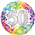 BALLOON FOIL 18 COLOURFUL CONFETTI 50TH UNINFLATED