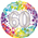 BALLOON FOIL 18 COLOURFUL CONFETTI 60TH UNINFLATED