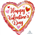 Balloon Foil 17 Valentines Marbled Heart Uninflated