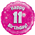 Balloon Foil 18 11th Hb Pink Holo 210471 Uninflated