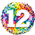 Balloon Foil 18 12th Rainbow Confetti Uninflated