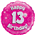 Balloon Foil 18 13th Hb Pink Holo 210473 Uninflated