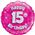 Balloon Foil 18 15th Hb Pink Holo 210475 Uninflated