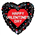 Balloon Foil 18 Valentines Pixel Heart Uninflated 