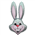 Balloon Foil 35 Bunny Head Silver Uninflated 