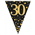 Flag Foil Bunting 30th Birthday Blk  Gold 39M