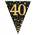Flag Foil Bunting 40th Birthday Blk  Gold 39M