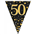 Flag Foil Bunting 50th Birthday Blk  Gold 39M