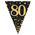 Flag Foil Bunting 80th Birthday Blk  Gold 39M