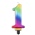 Candle #1 Jumbo Rainbow 431231